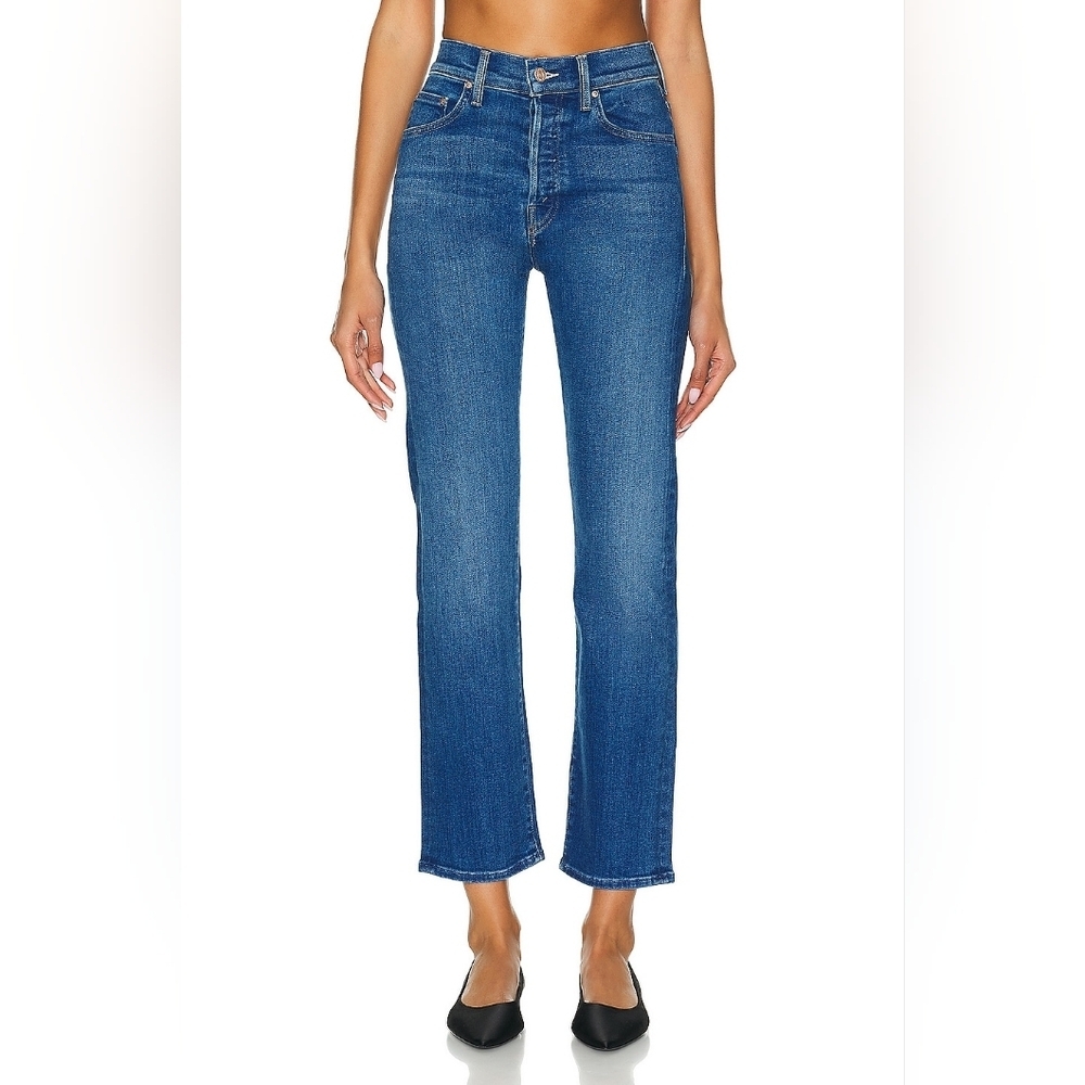 MOTHER Women's Straight Leg Blue Jeans